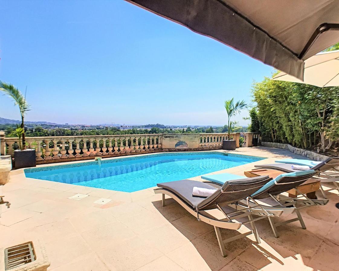 3 Bedrooms Villa Near Cannes - Pool & Jacuzzi - Sea View Mandelieu Exterior foto